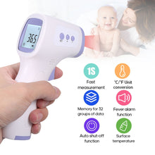 Load image into Gallery viewer, Non-contact Infrared Digital Thermometer w/ LCD Display &amp; Fever Alarm
